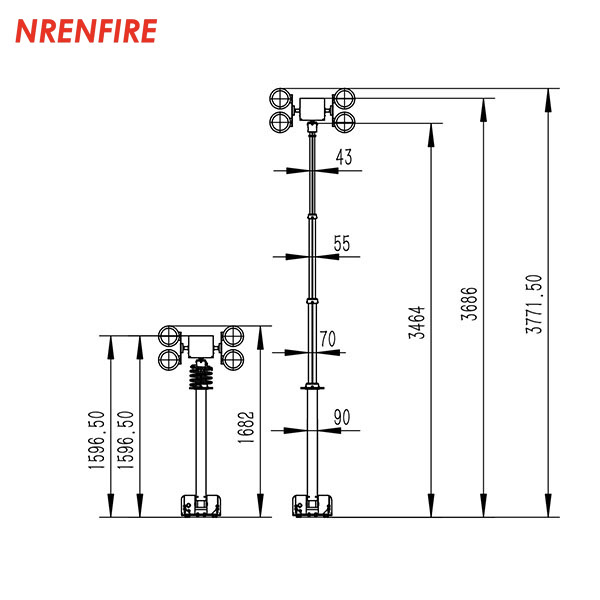 3.7m roof mast light