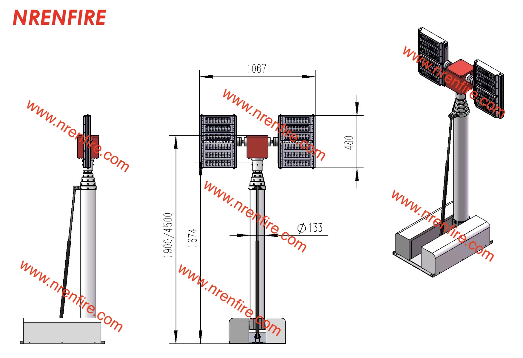 4.5m roof mast light