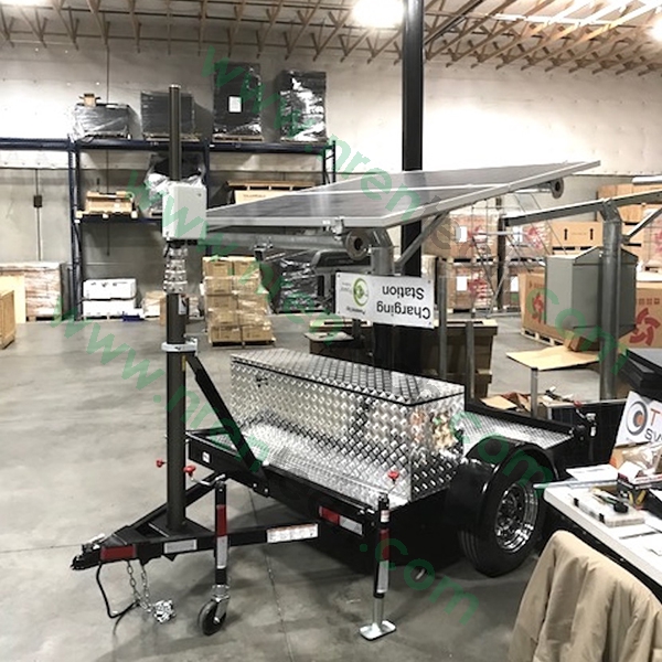 solar trailer mounted CCTV mast
