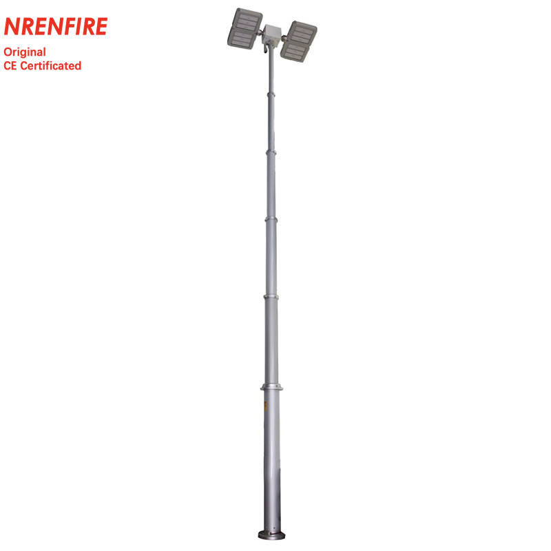 Vertical foldable telescopic mast light tower