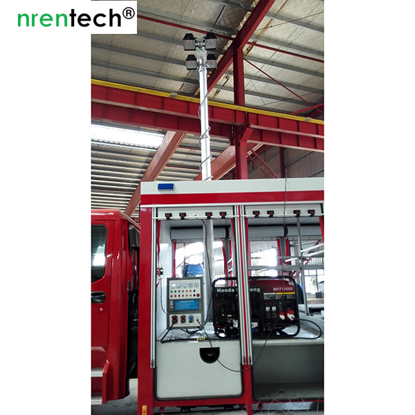 fire tender mounted telescopic light mast