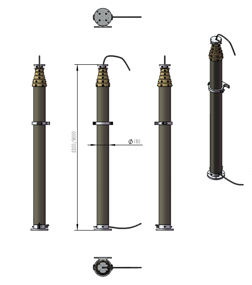 9m light mast dimension