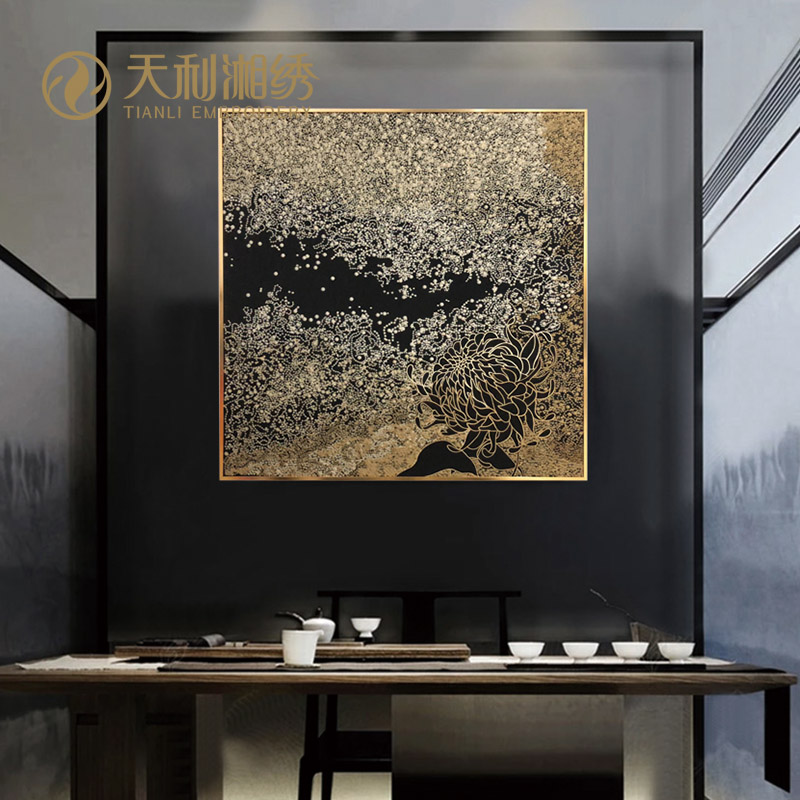 新中式单面绣装饰画璀璨