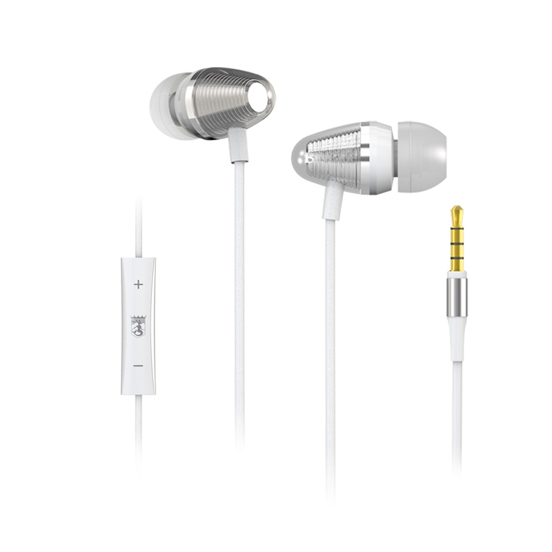 Bingle I809 3.5mm Jack White Wire Headphone With Mic Volume Control