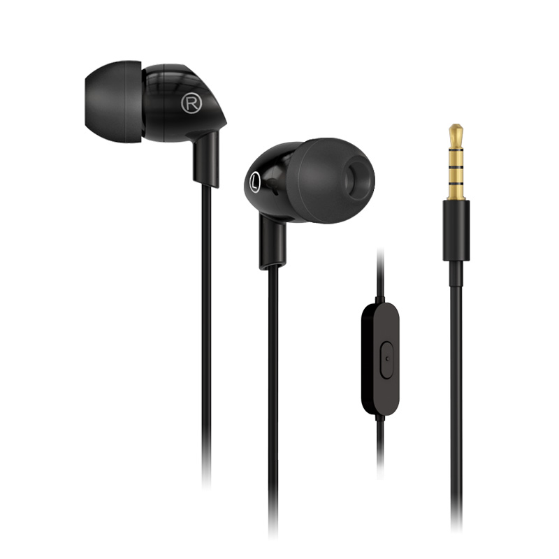 Bingle I802 3.5mm Jack Black Wired Ear Phone With Mic