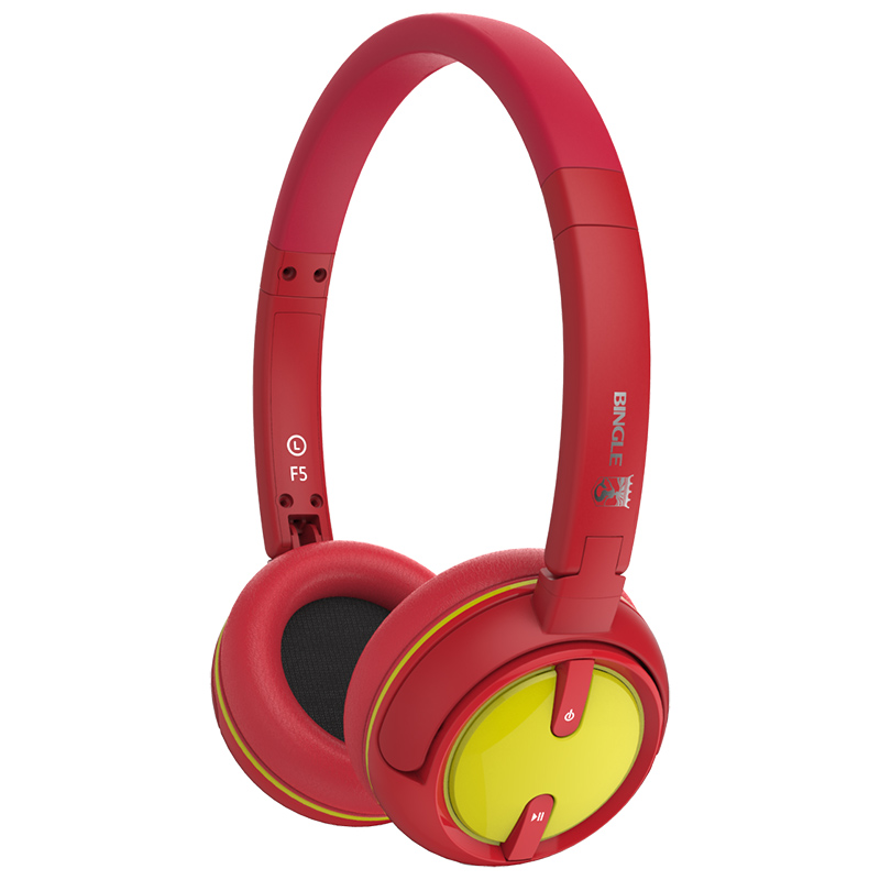 Bingle F5 Colorful Redyellow Bluetooth Headphone For Child