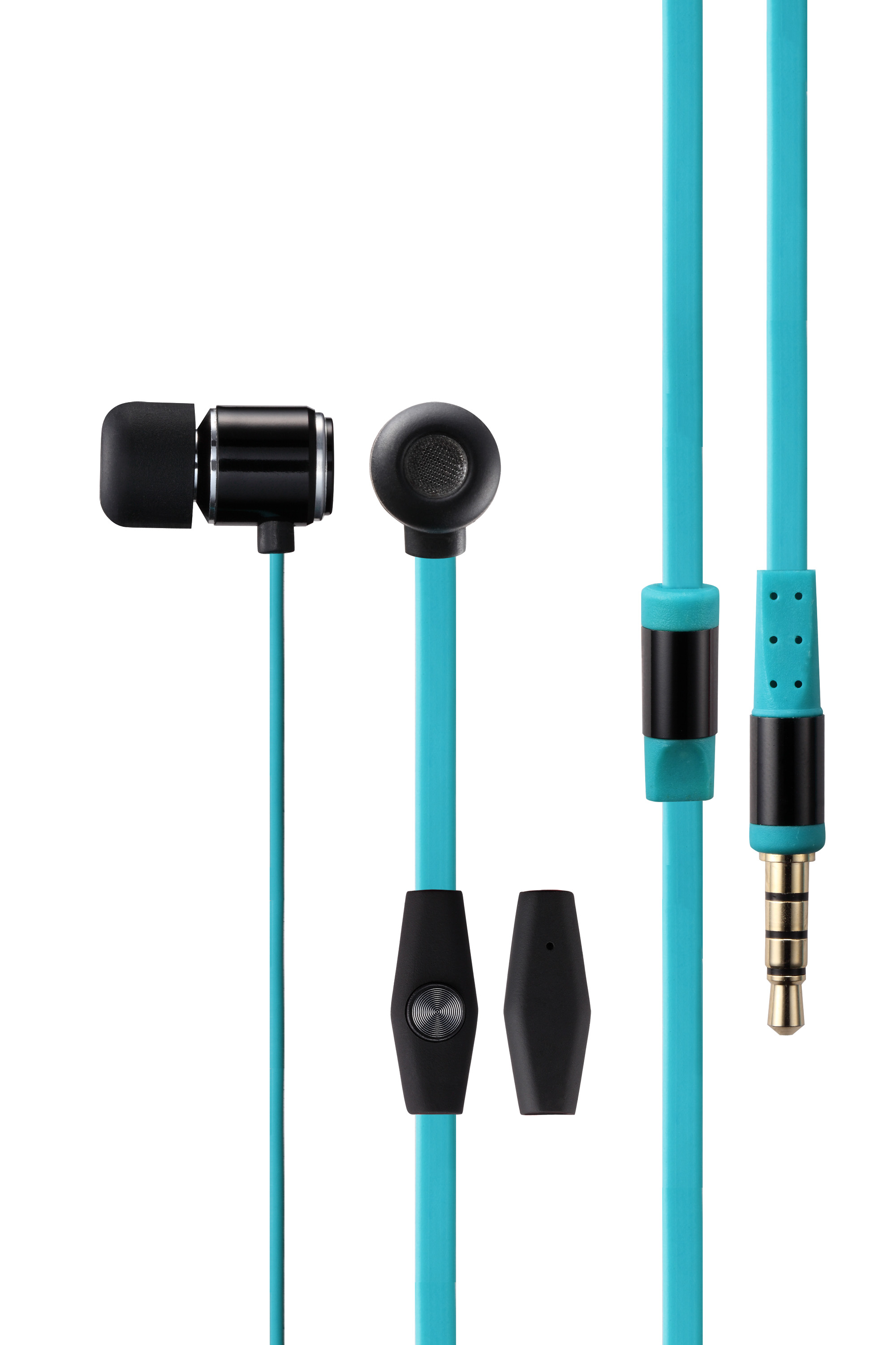 Bingle I807 3.5mm Jack Blue Metal Cord Earphone With Mic