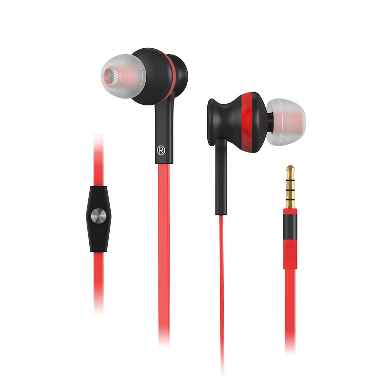 Bingle I808 3.5mm Jack Black Metal Wired Earphone With Mic