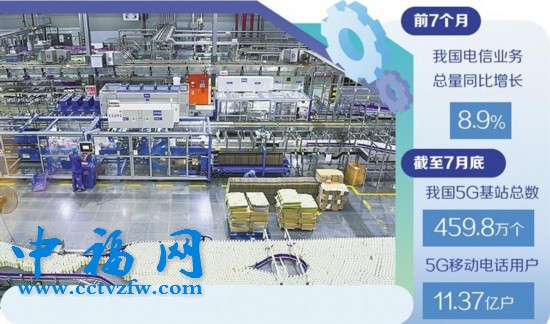 福建盼盼食品集团5G智慧工厂生产线。 新华社记者 肖 潇摄