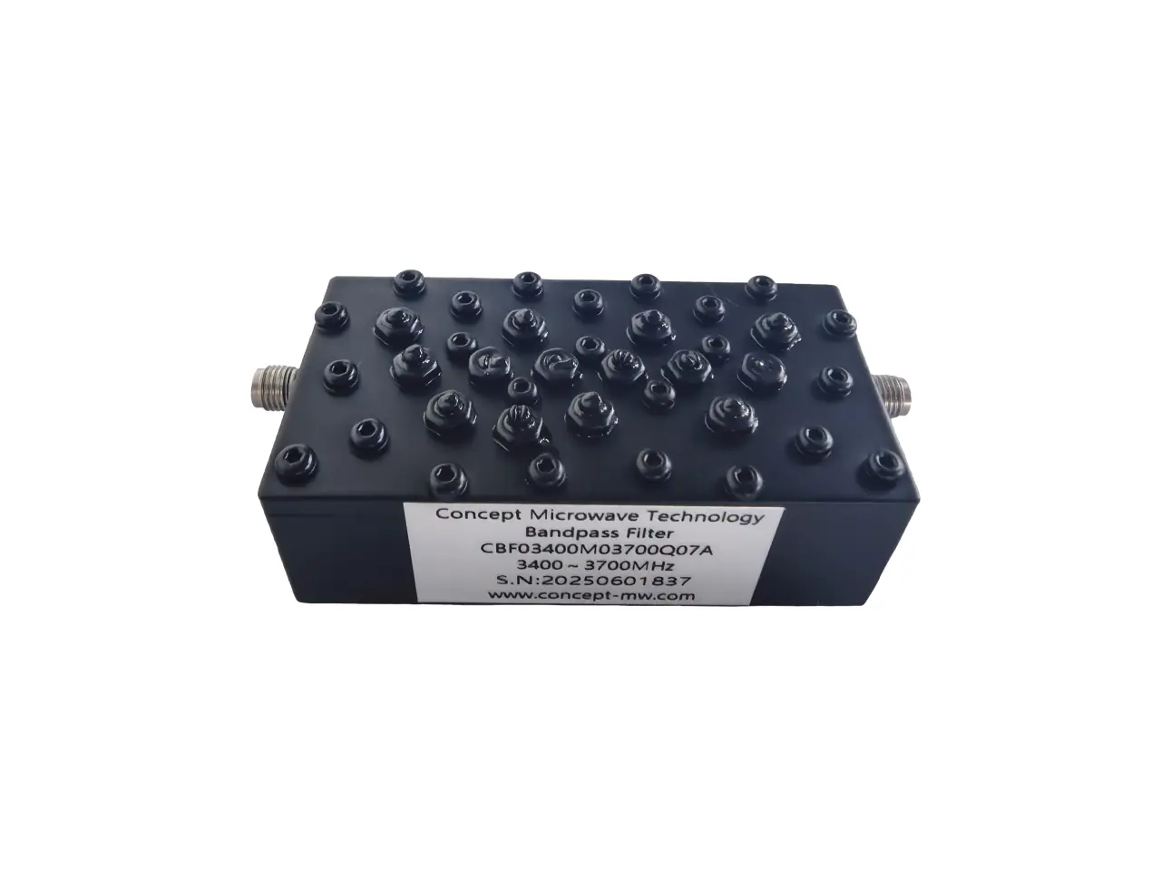 S波段 腔体带通滤波器 工作频率范围：3400-3700MHz