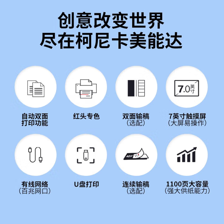 KONICA MINOLTA 柯尼卡美能达C226 a3A4打印机商用办公大型彩色复合机 打印复印扫描网络(标配+自动双面输稿器）