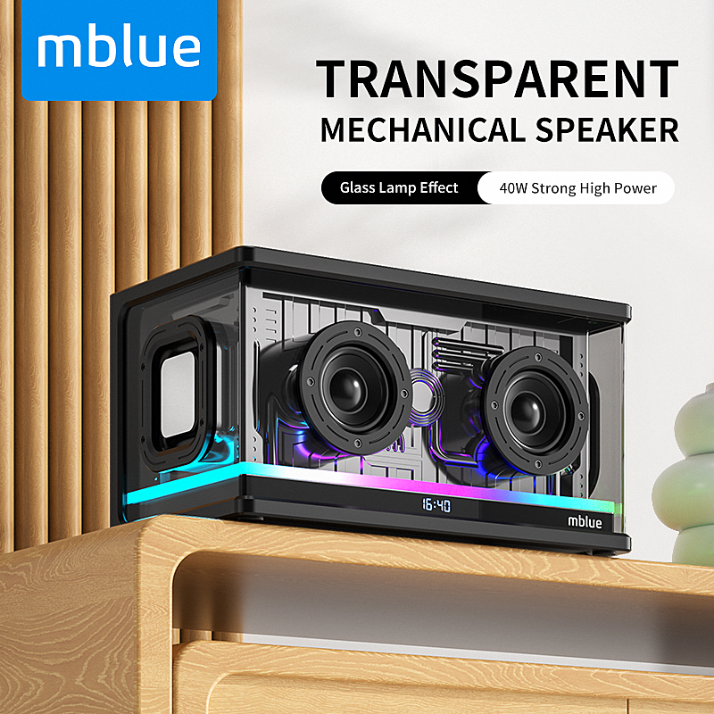Mblue AURA9 transparent mechanical Bluetooth speaker