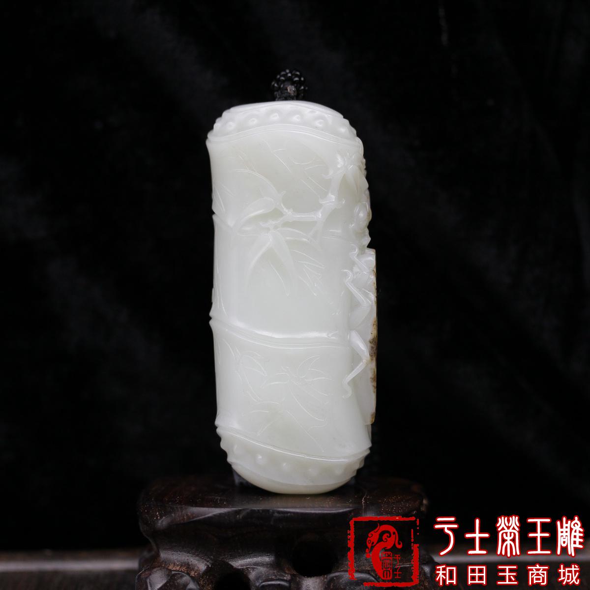 新疆和田玉把玩件作品，编号YSR107知足常乐，187克