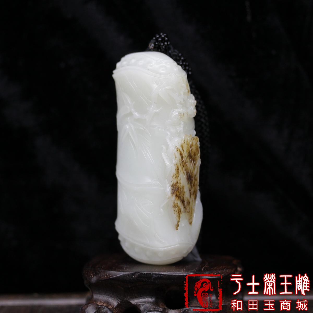 新疆和田玉把玩件作品，编号YSR107知足常乐，187克
