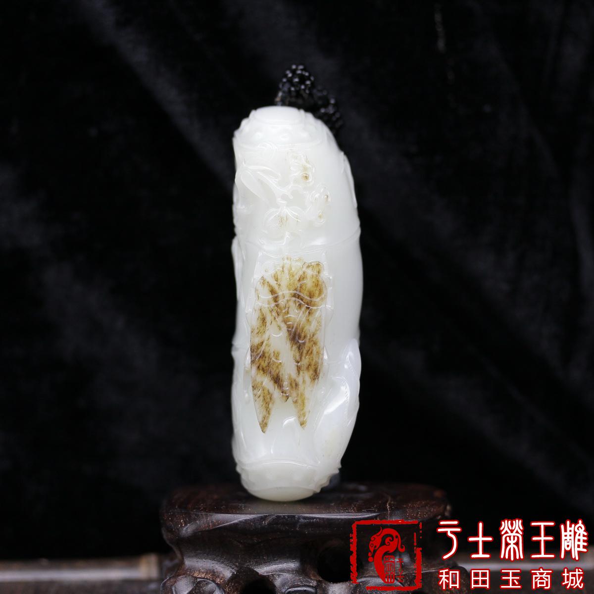 新疆和田玉把玩件作品，编号YSR107知足常乐，187克