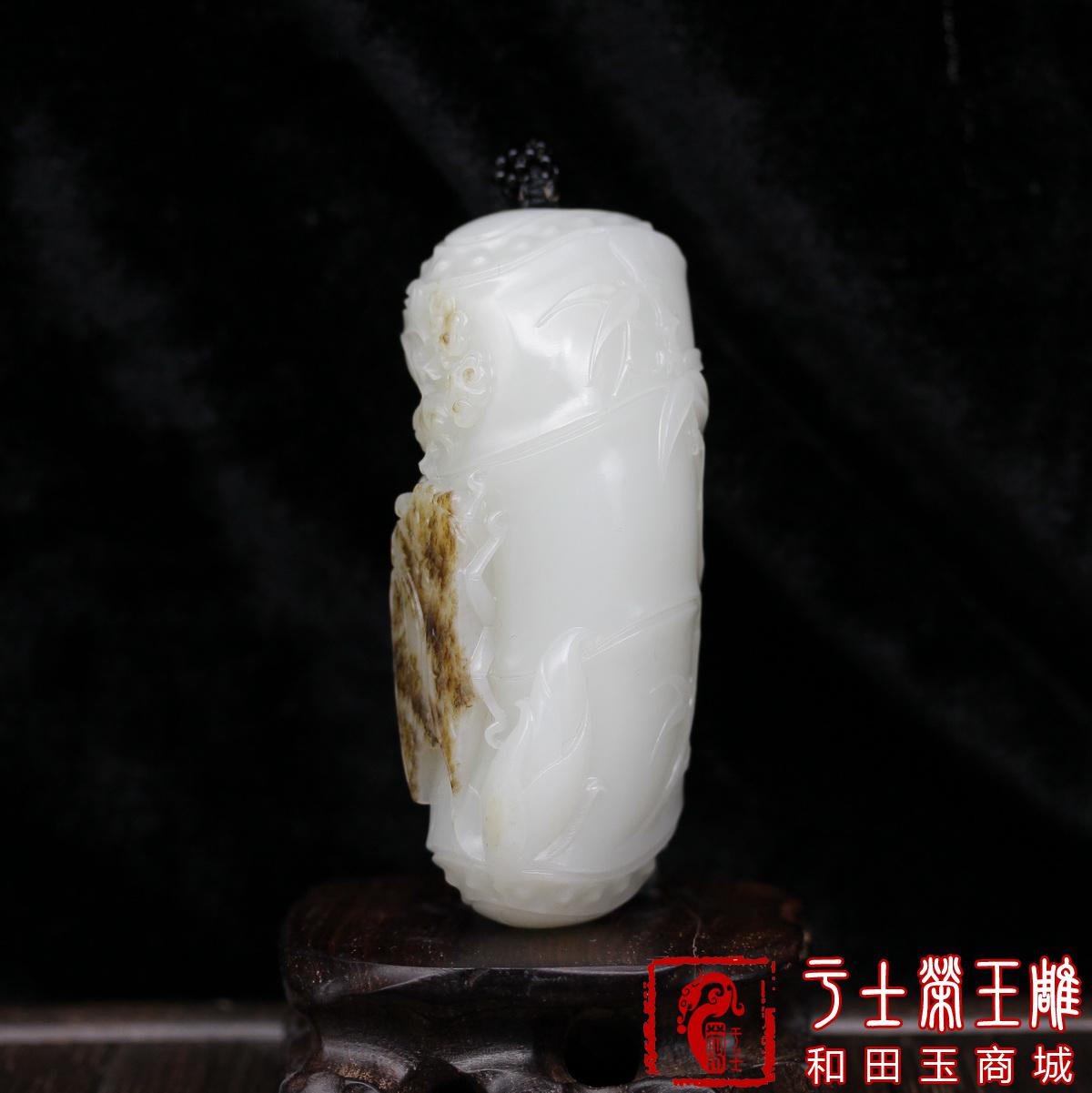 新疆和田玉把玩件作品，编号YSR107知足常乐，187克