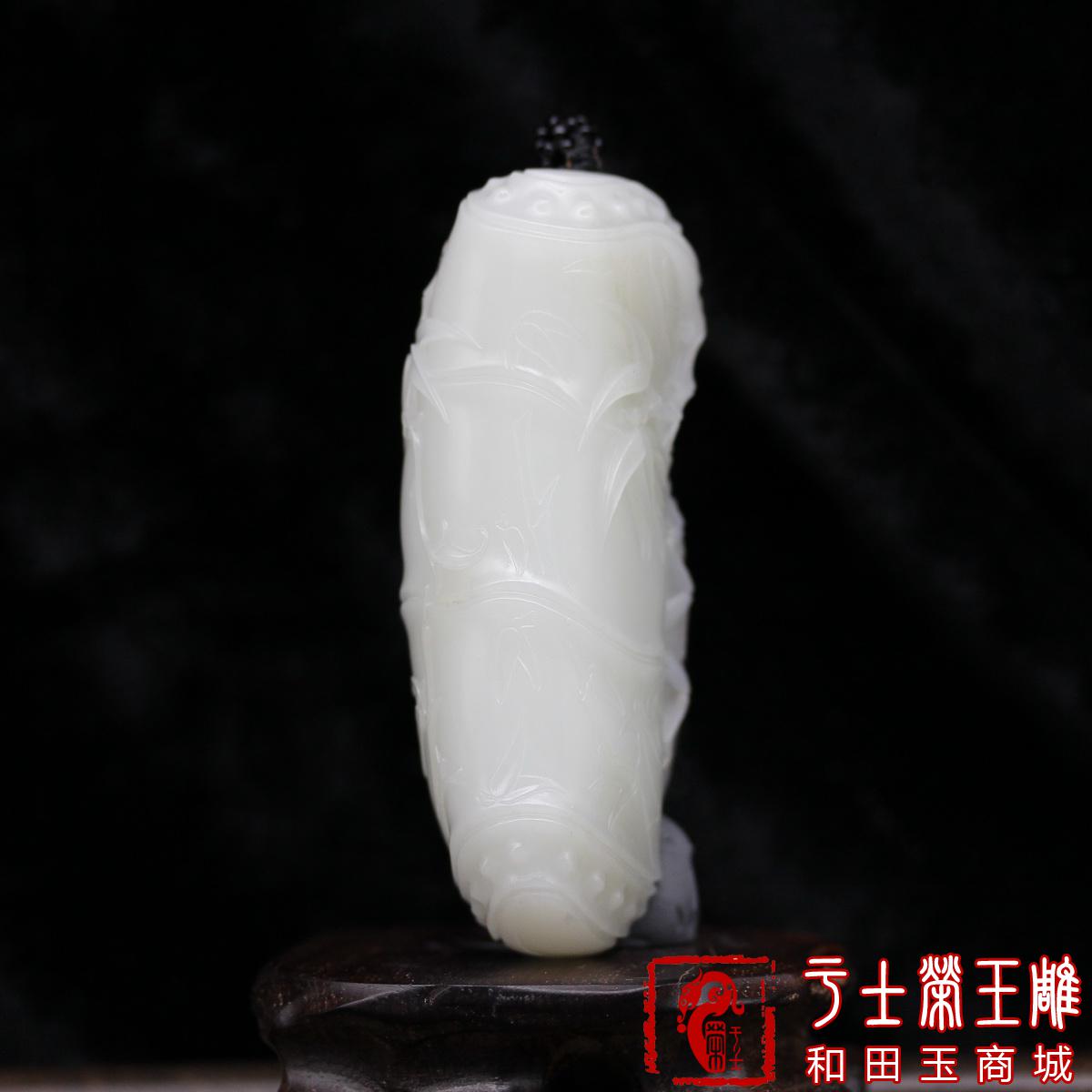 新疆和田玉把玩件作品，编号YSR107知足常乐，187克