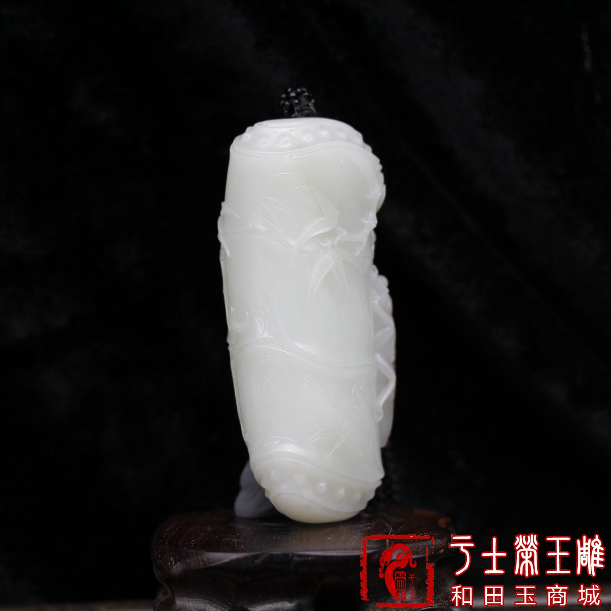 新疆和田玉把玩件作品，编号YSR107知足常乐，187克