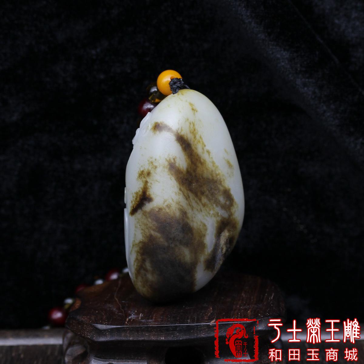 新疆和田玉手饰把玩件作品，编号YSR111招财聚宝，106克