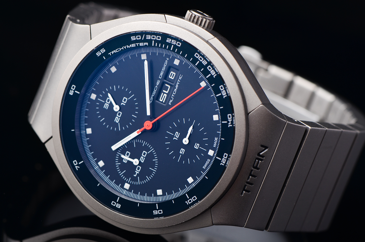 【98新】保时捷设计限量版钛金属计时双历自动男表P6530 M10