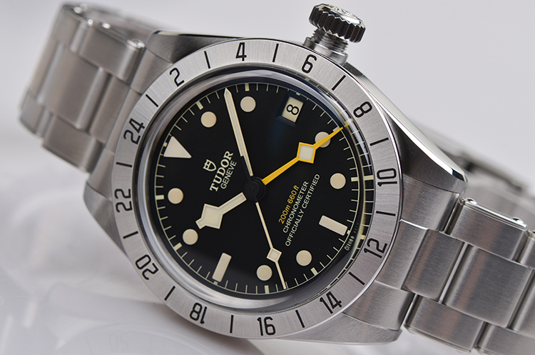 已售出【未使用品】帝舵碧湾GMT两地时日历自动钢带男表79470盒证齐