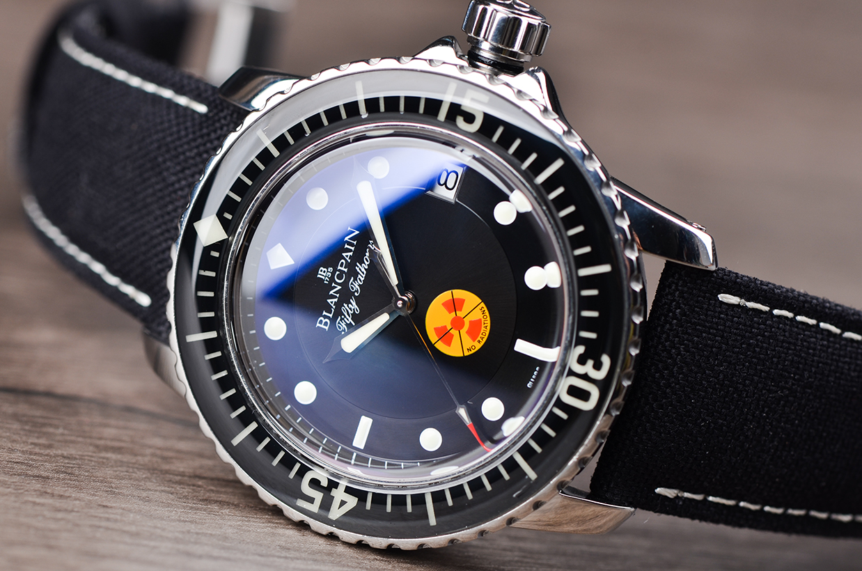 已售出【98新】宝珀五十噚无辐射限量版大三针日历男表5015B-1130-52