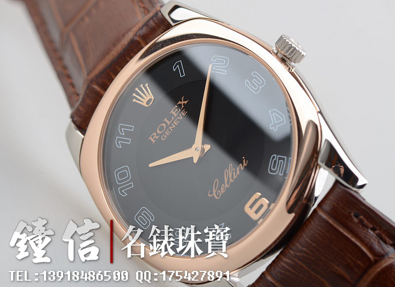 已售出【95新】劳力士切利尼4233双色金34MM手上链皮带男表