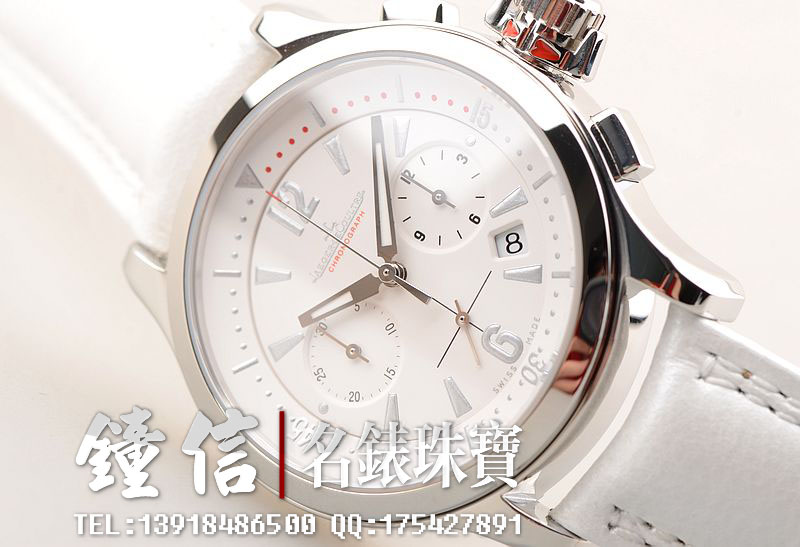 已售出【98新】积家Master Compressor白盘石英皮带计时女表Q1748405