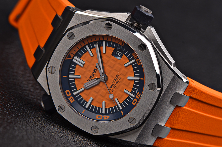 已售出【98新】爱彼皇家橡树离岸型橙色面自动男表15710ST.OO.A070CA.01