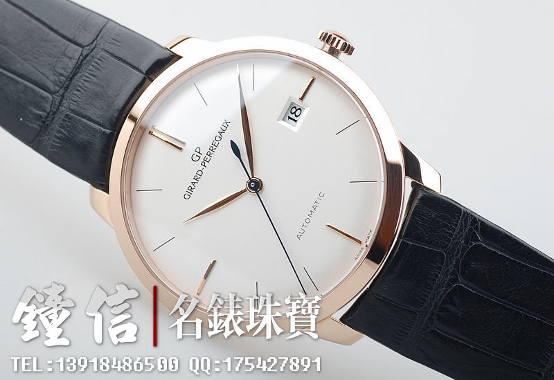 GP芝柏1966玫瑰金大三针49525-52-131-BK6A