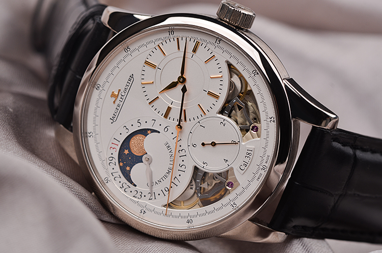 已售出【98新】积家双翼白金月相日历显示手上链折叠扣男表Q6043420全套