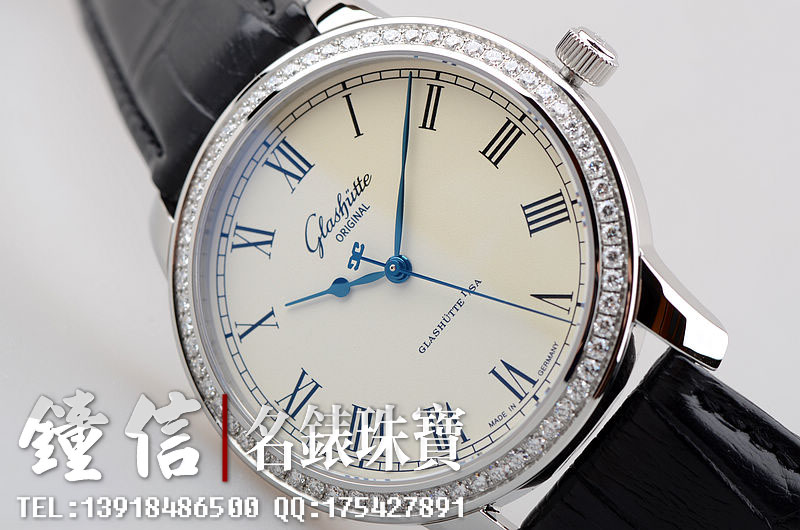 格拉苏蒂参议员精钢镶钻大三针39-59-01-12-04