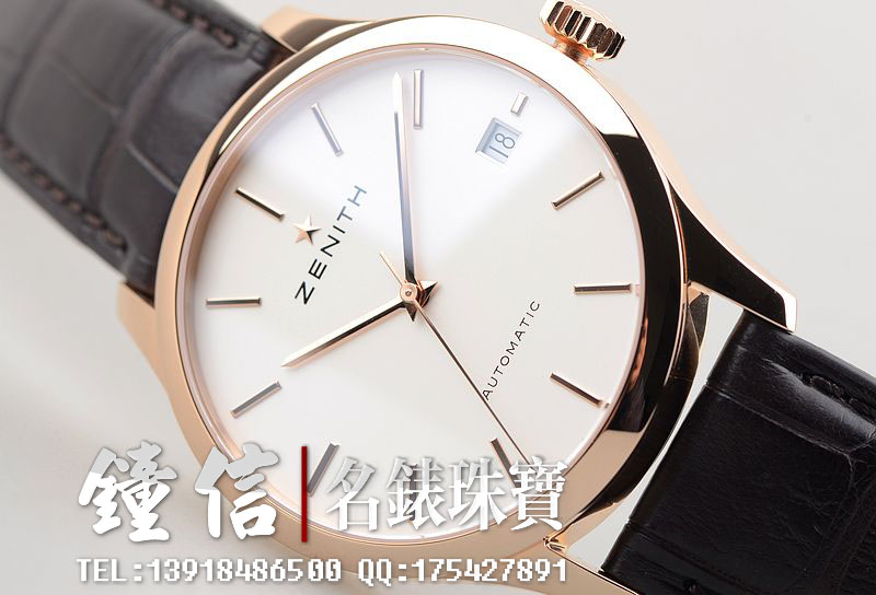 真力时玫瑰金大三针日历自动机械男表18.5000.2572/PC01.C498
