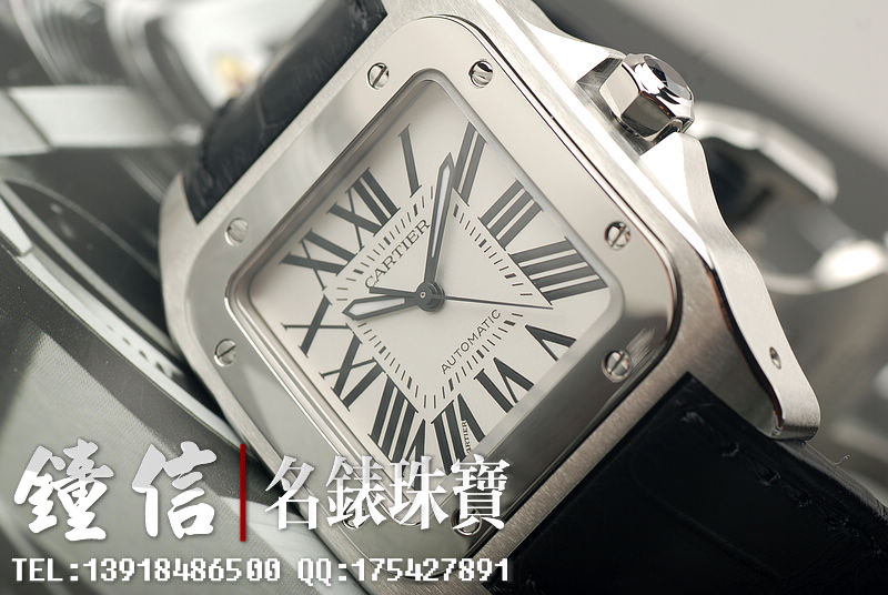 卡地亚山度士中号大三针W20106X8