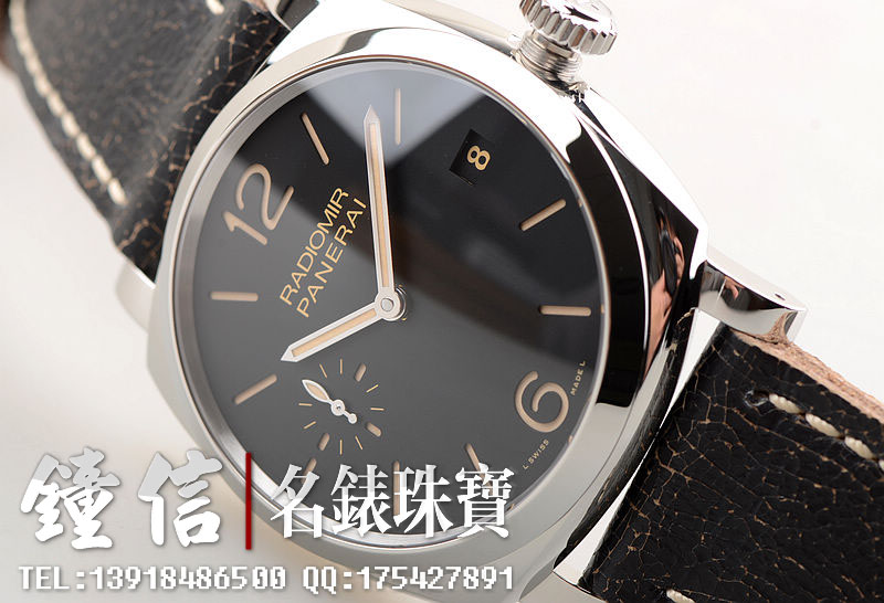 沛纳海历史经典PAM00514精钢3日链手上链皮带男表