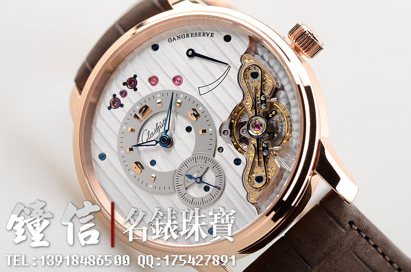 格拉苏蒂玫瑰金鹅颈反作限量男表66-05-25-25-05