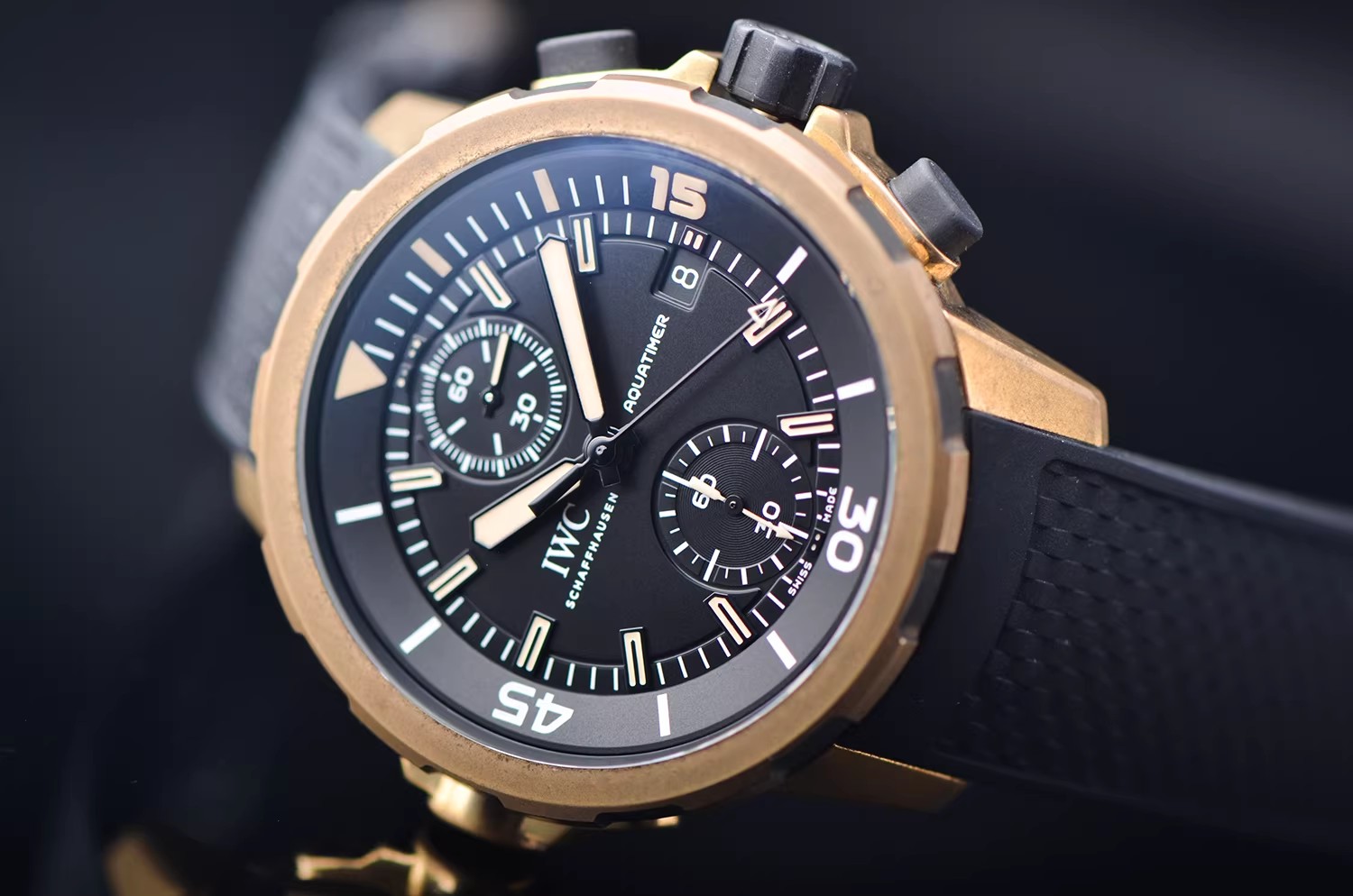 已售出【98新】万国海洋时计达尔文特别版青铜计时日历自动男表iw379503