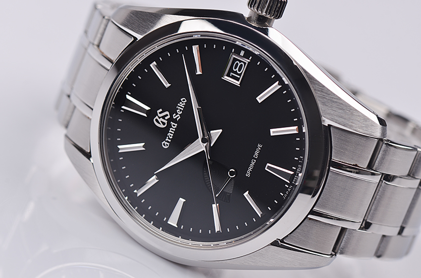 已售出【98新】精工GS Spring Drive 动显大三针日历钢带男表SBGA203G