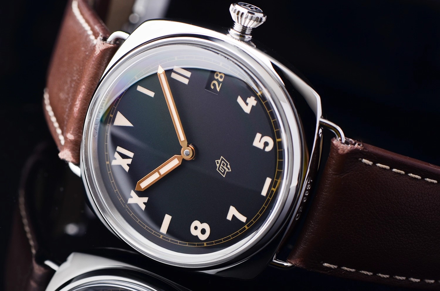 已售出【98新】沛纳海加州面三天链47MM手上链皮带男表PAM00424