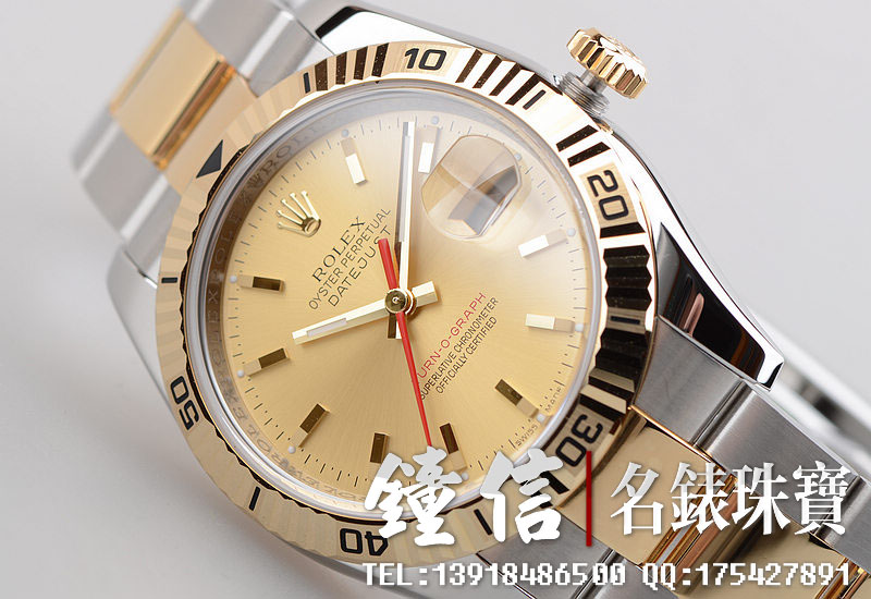 已售出【98新】劳力士爬山虎香槟盘条钉刻度三株带116263