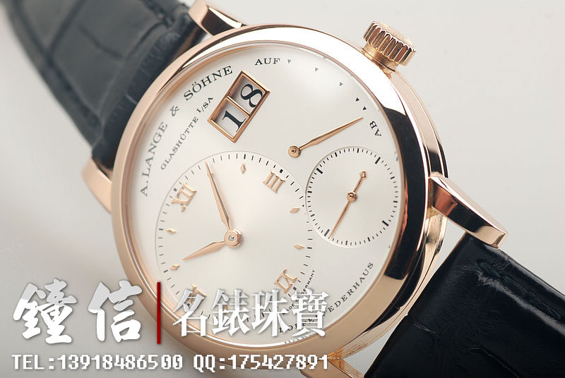 朗格1号玫瑰金偏心动显大日历