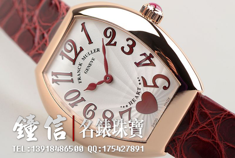 法兰克穆勒玫瑰金HEART新款石英皮带女表5002 L QZ C 6H