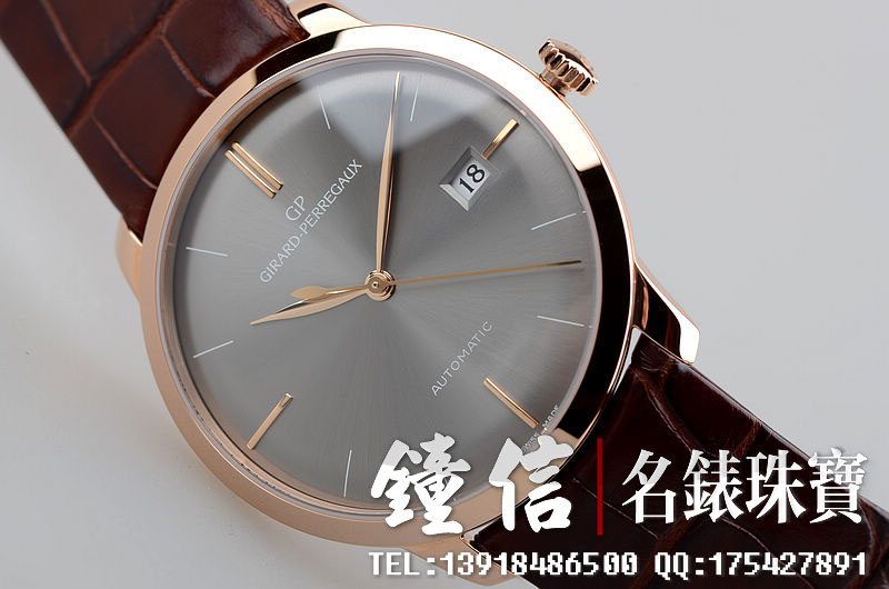 芝柏1966玫瑰金大三针灰盘49525-52-232-BKCA