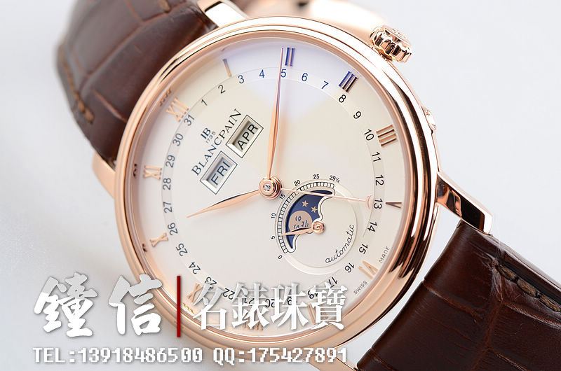 宝珀玫瑰金月相全历6263-3642-55b