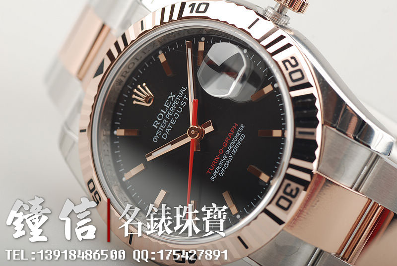 劳力士玫瑰金钢爬山虎黑盘红针116261