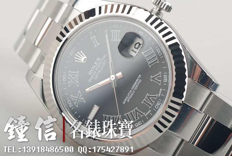 劳力士日志型41MM黑盘罗马刻度116334