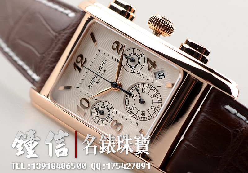 已售出【97新】AP爱彼玫瑰金自动机械计时折叠扣皮带男表25987OR.OO.D088CR.01