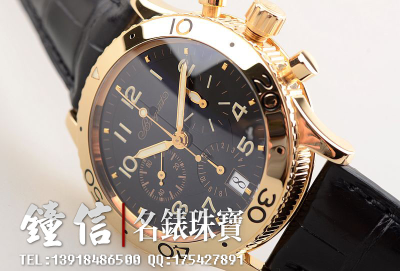 已售出【97新】宝玑黄金计时折叠扣自动机械皮带男表3820ba/n2/9w6