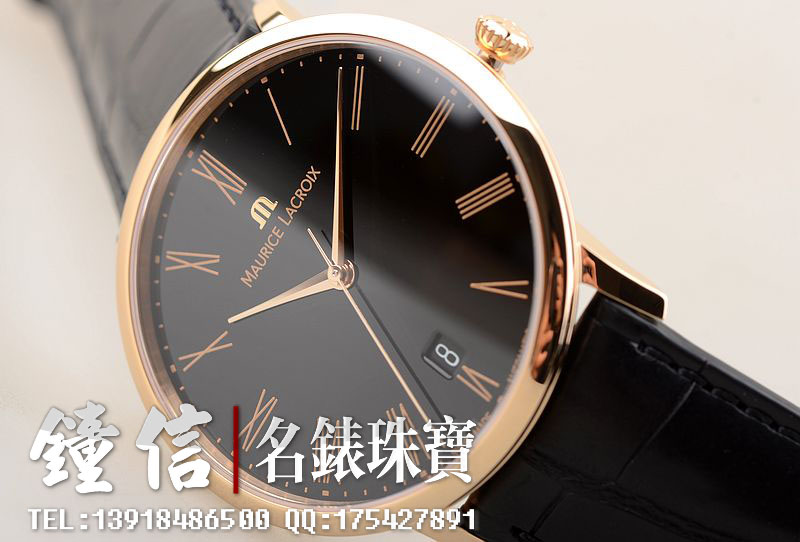 艾美典雅系列玫瑰金大三针自动男表LC6007-PG101-310