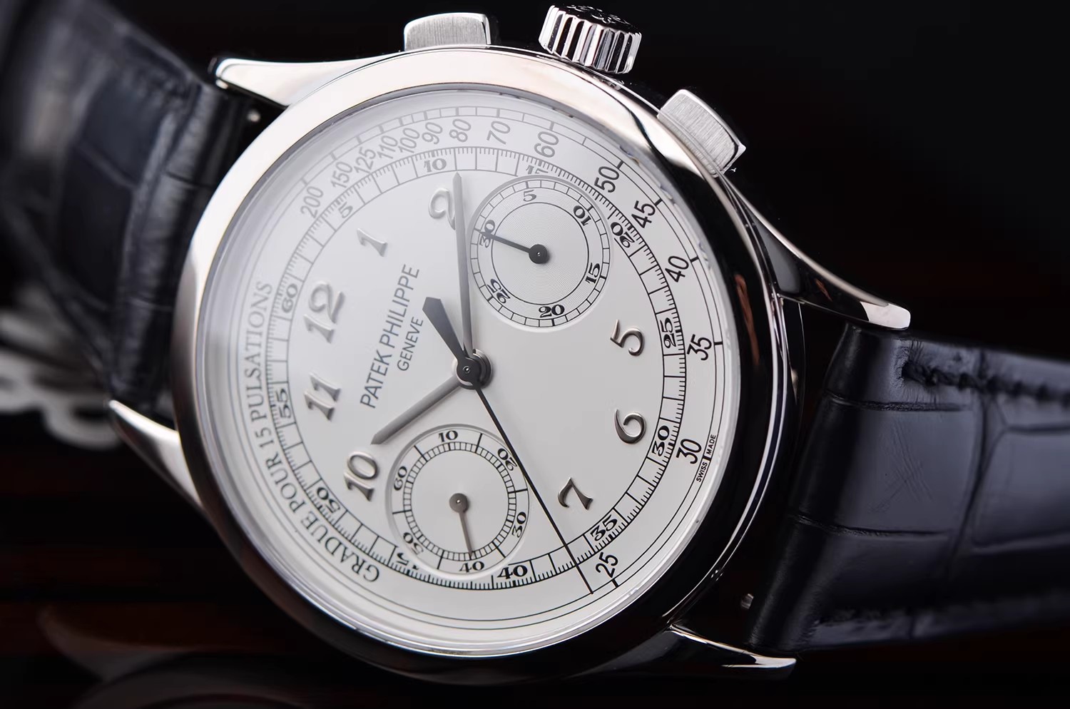 已售出【98新】百达翡丽复杂功能时计系列白金计时手上链男表5170G-001